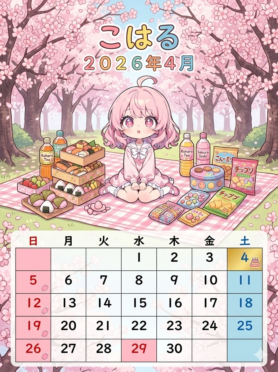 ウチの娘カレンダー４月 | の人気AIイラスト・グラビア