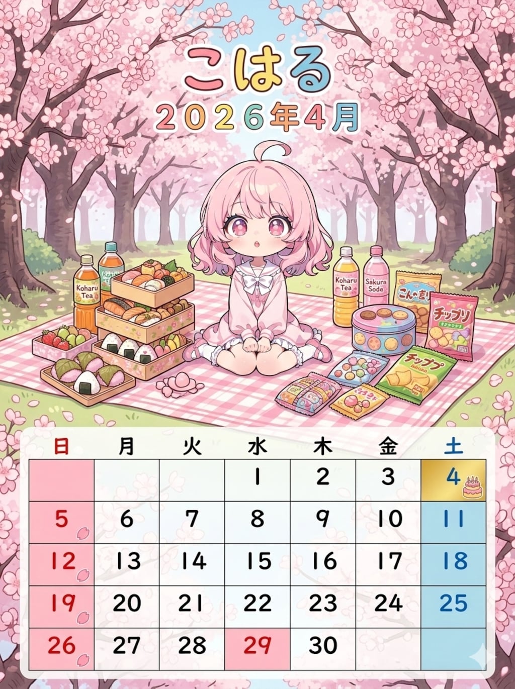 ウチの娘カレンダー４月