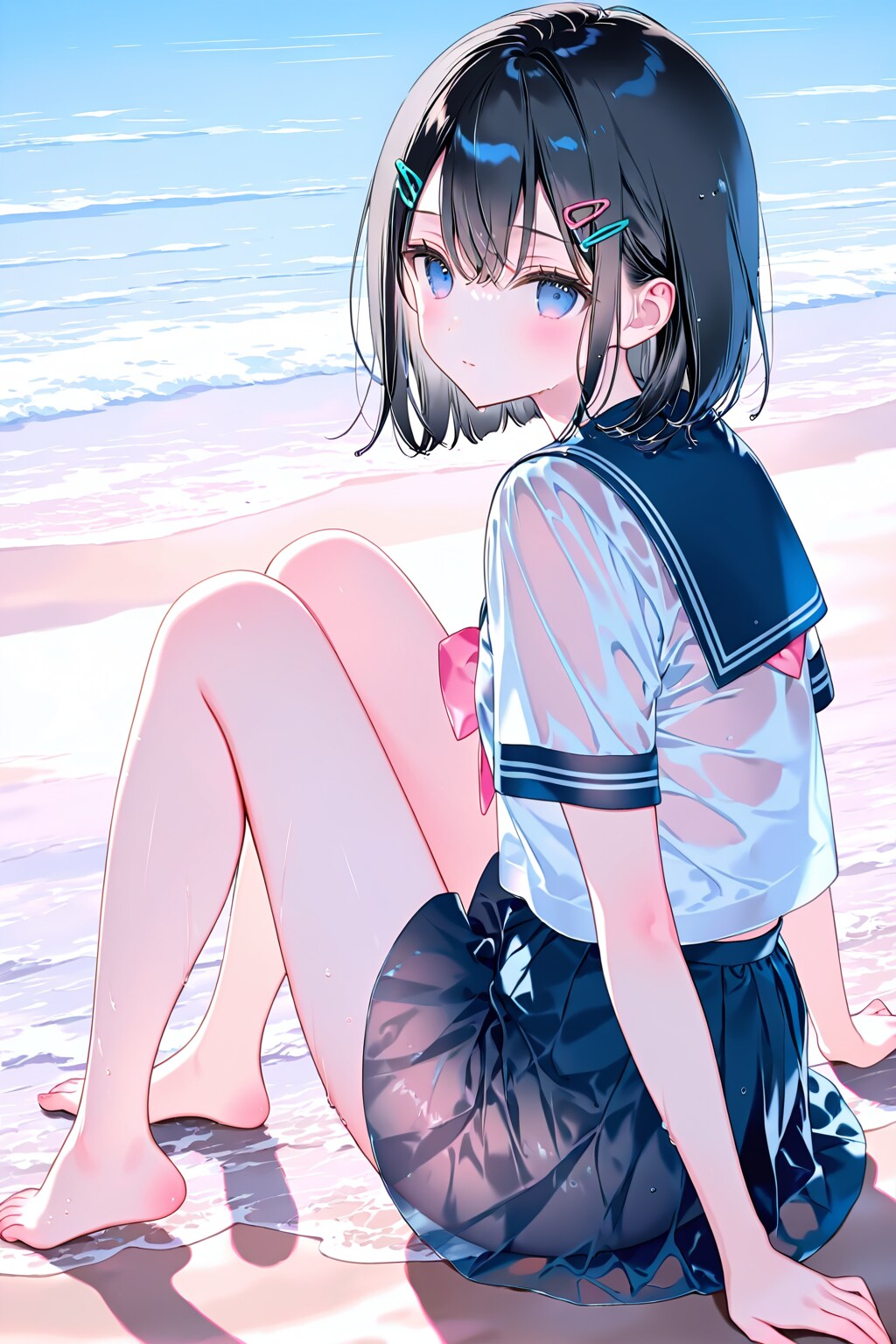 セーラー服と砂浜(LILAC)(42)