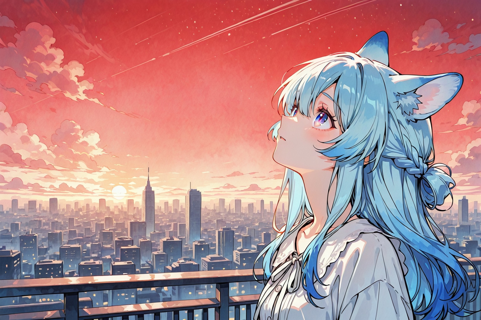 赤い空の世界 | の人気AIイラスト・グラビア