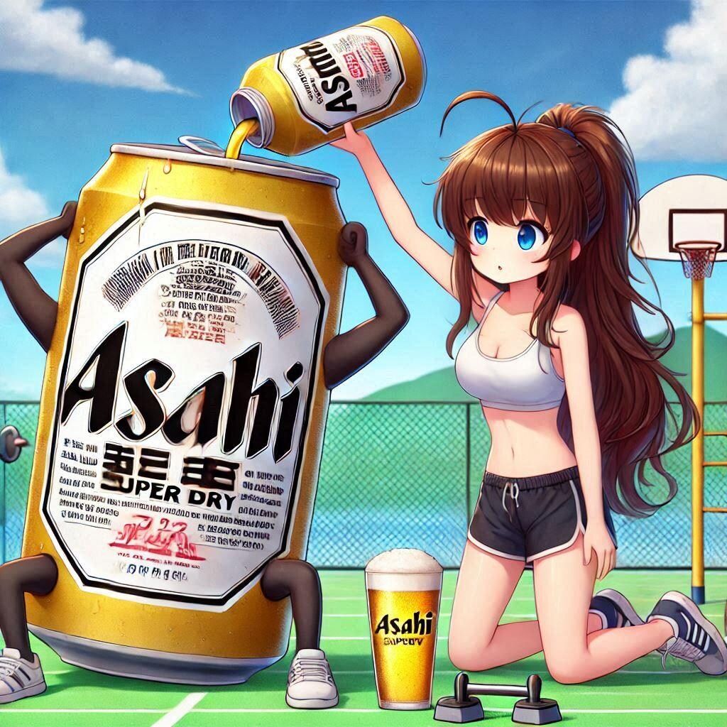 運動中の水分補給をしてあげる女の子