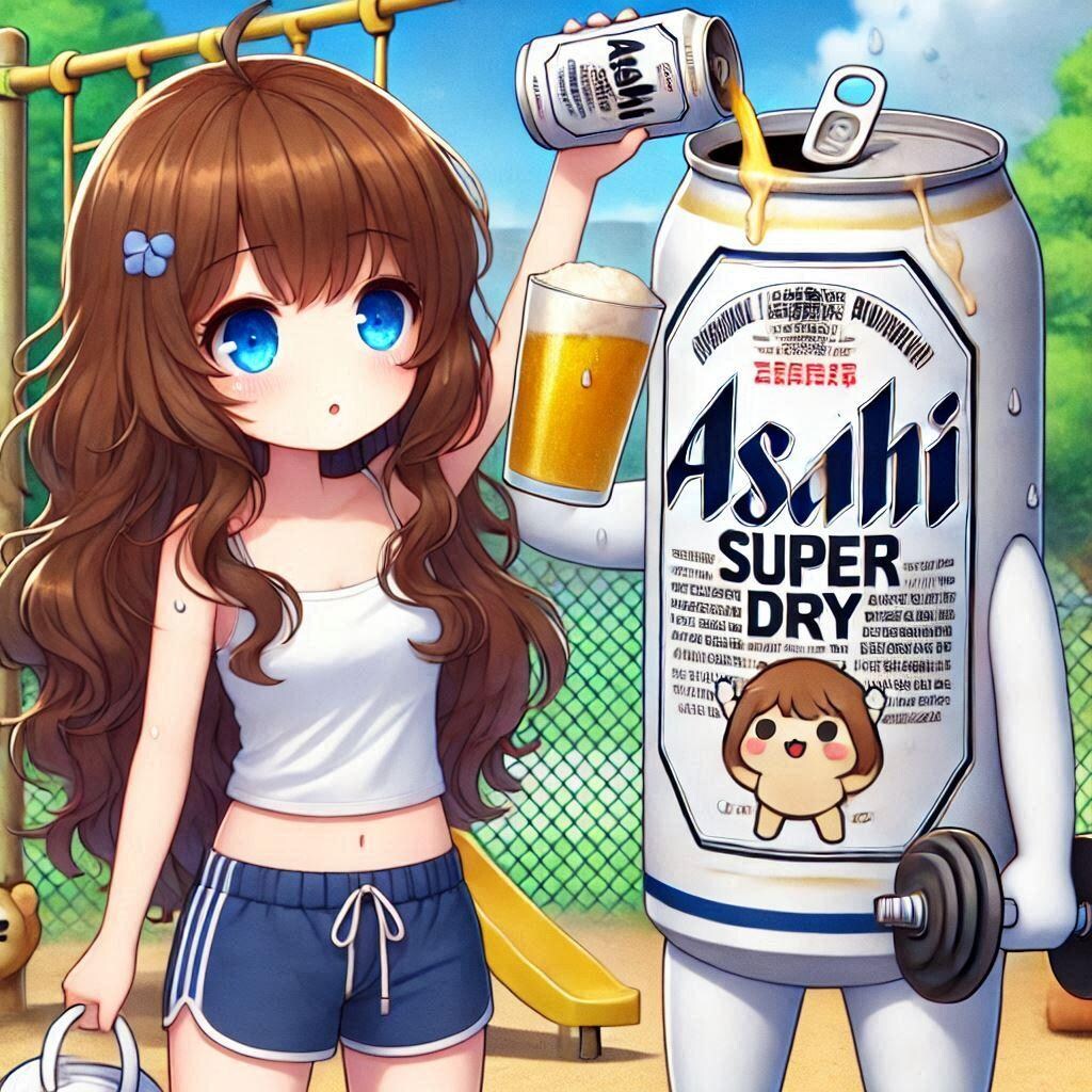 運動中の水分補給をしてあげる女の子