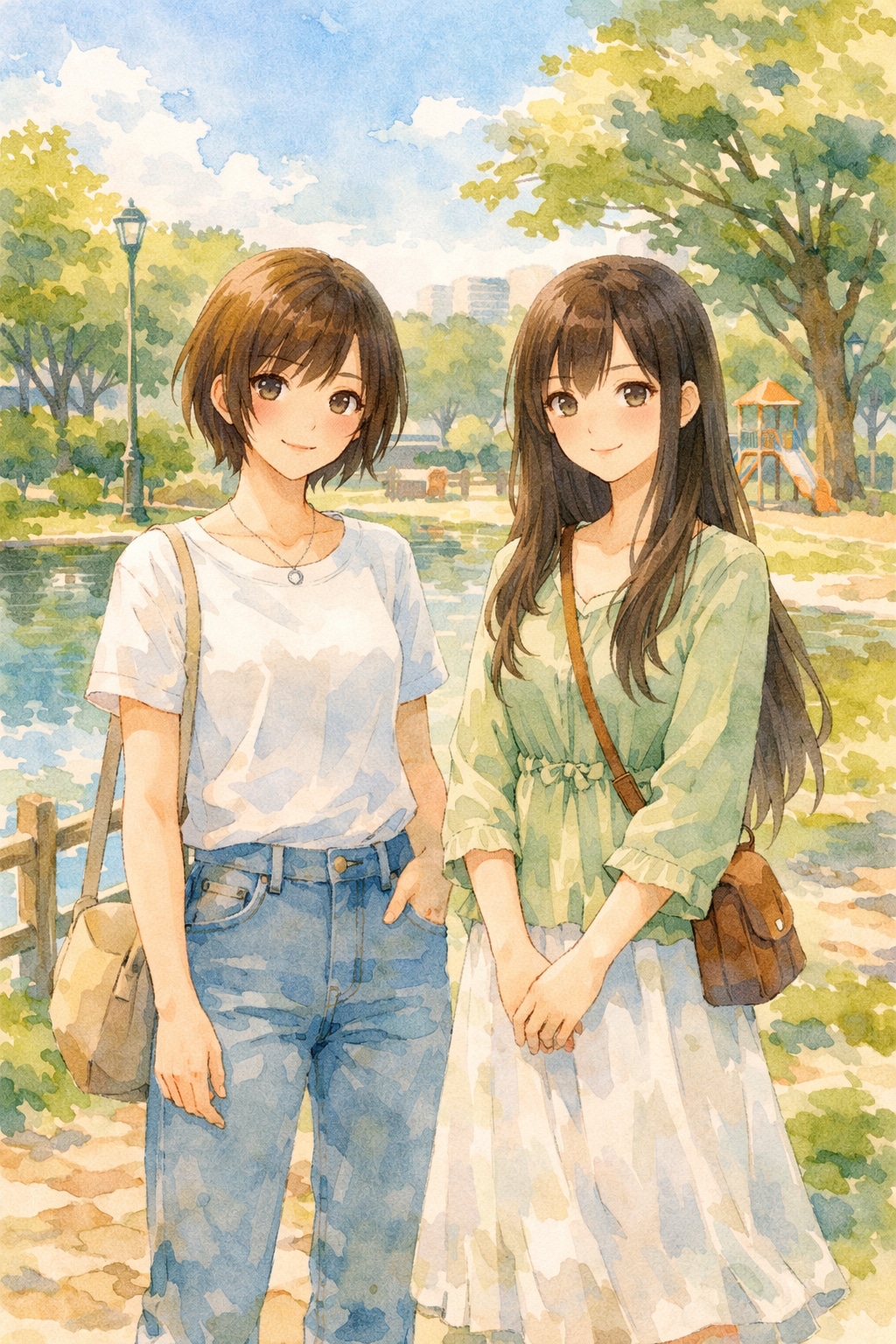 似てない双子姉妹 | の人気AIイラスト・グラビア