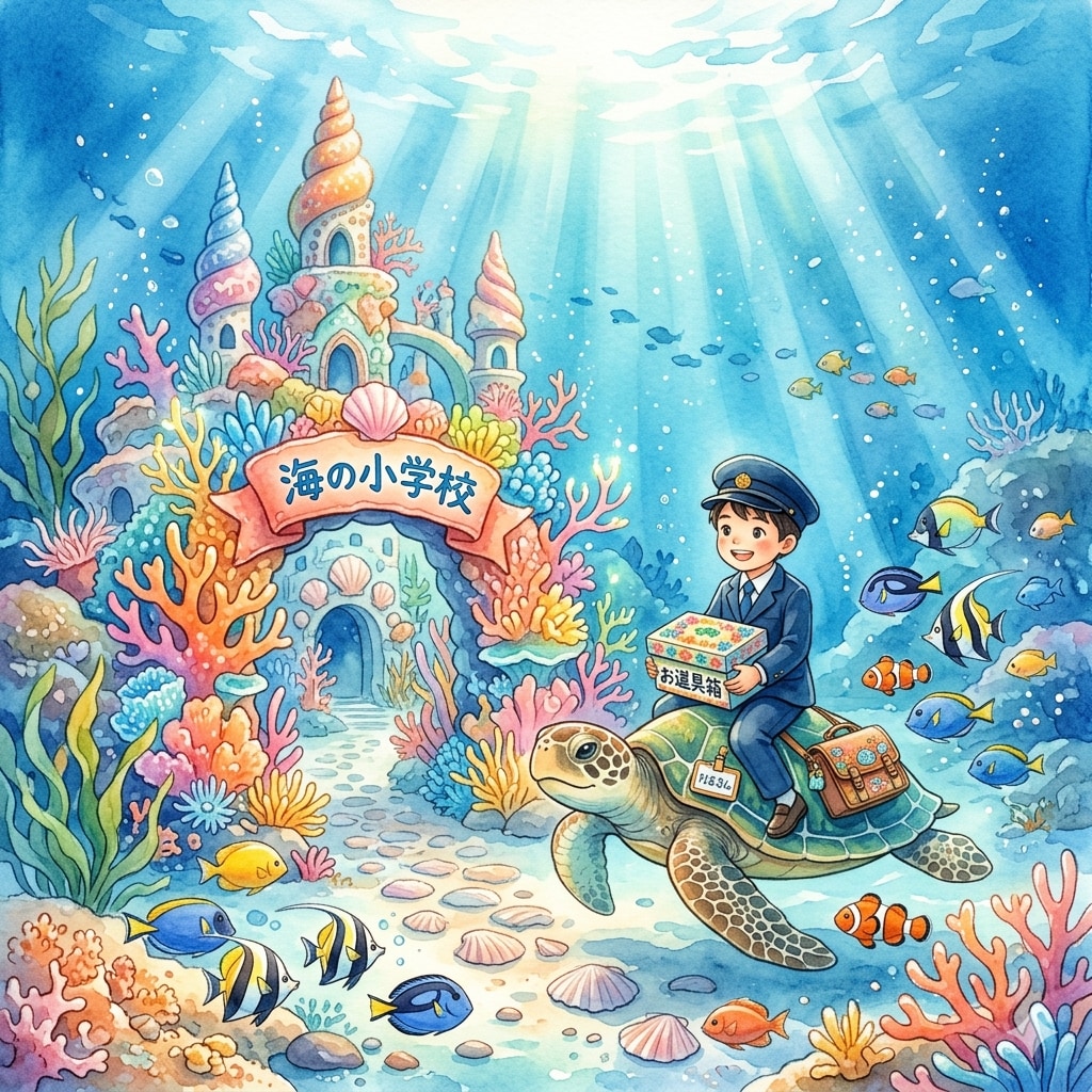 浦島太郎×海の中の小学校 | の人気AIイラスト・グラビア