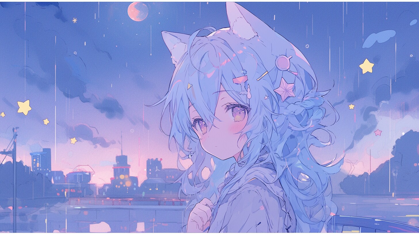 星降る雨の夜、猫耳少女の願い