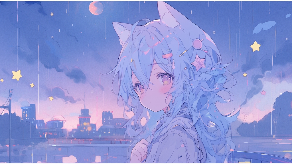 星降る雨の夜、猫耳少女の願い
