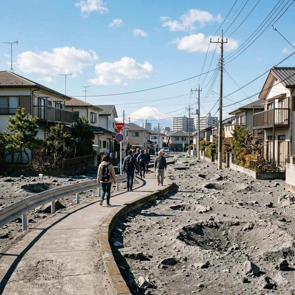 月面っぽい地面の町