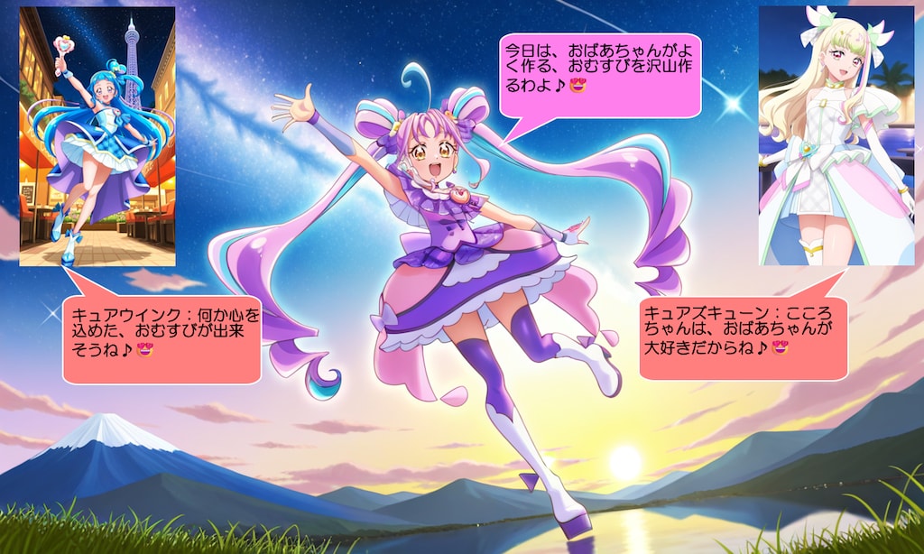 キュアキュンキュン、おむすびを作って周囲を喜ばせる