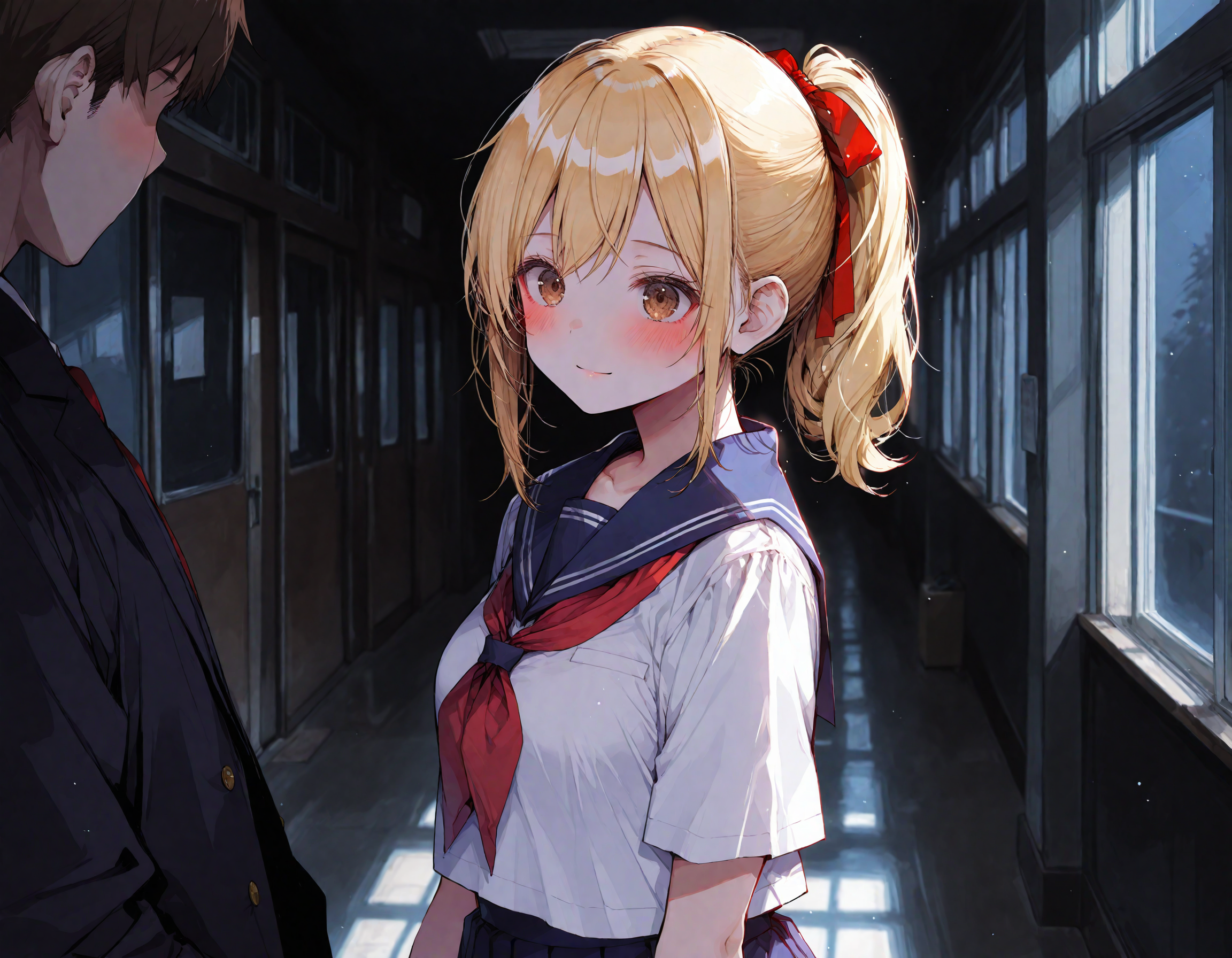 夜の学校に潜入