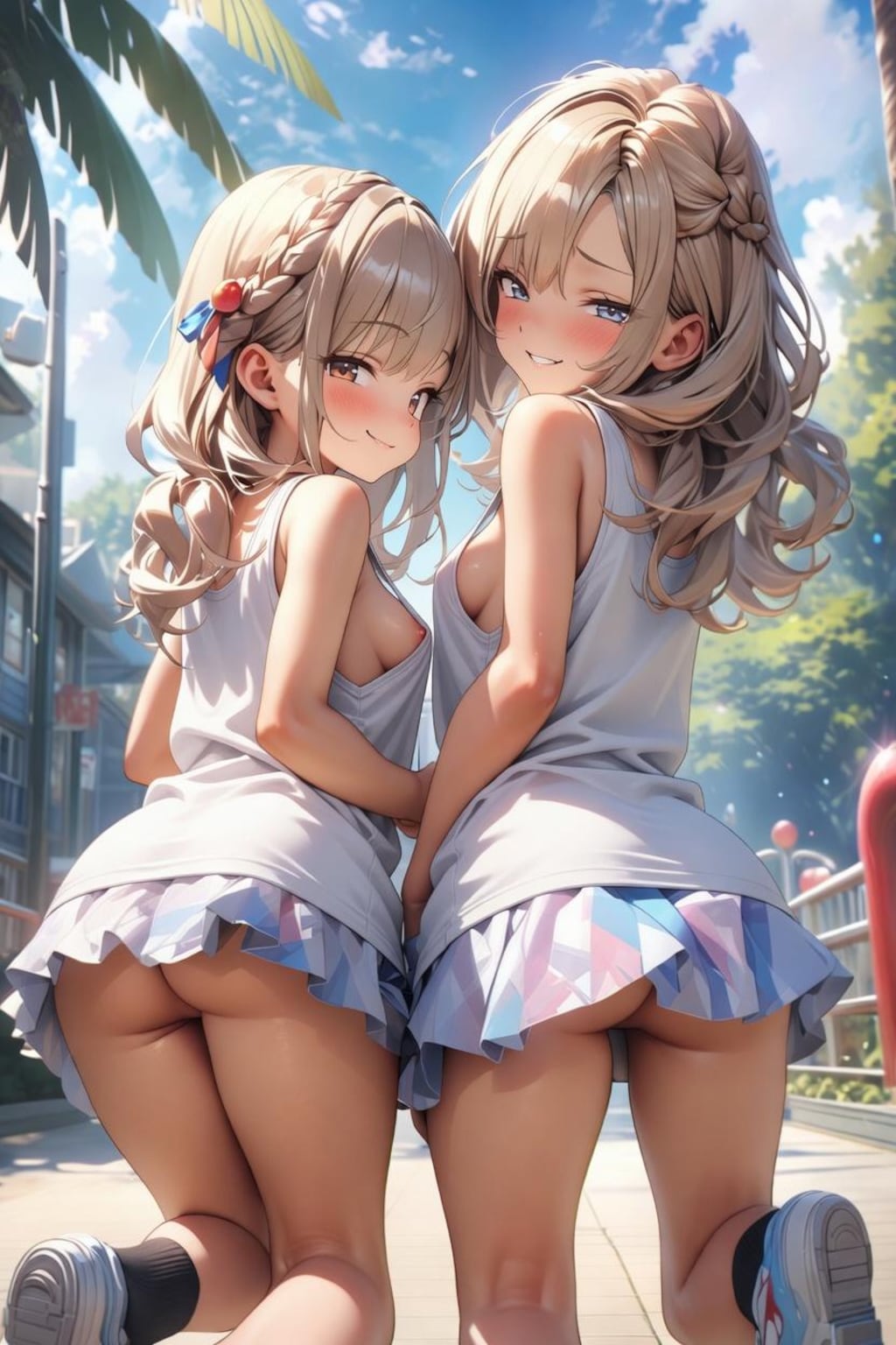 ロリ姉妹 夏の誘惑　横乳尻肉Ver.