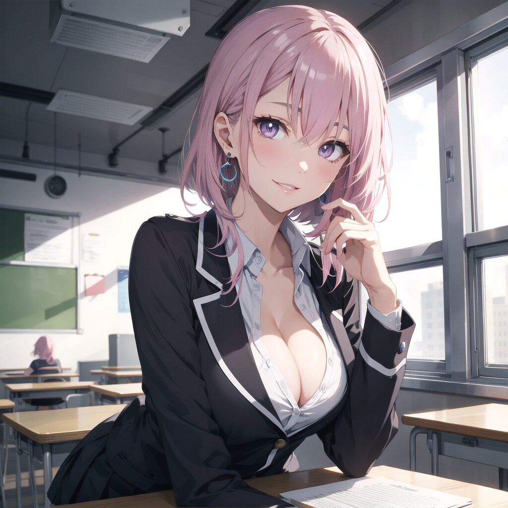 ピンク髪女子高生と補修