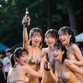 キャンプ場で盛り上がる飲み会 2枚目