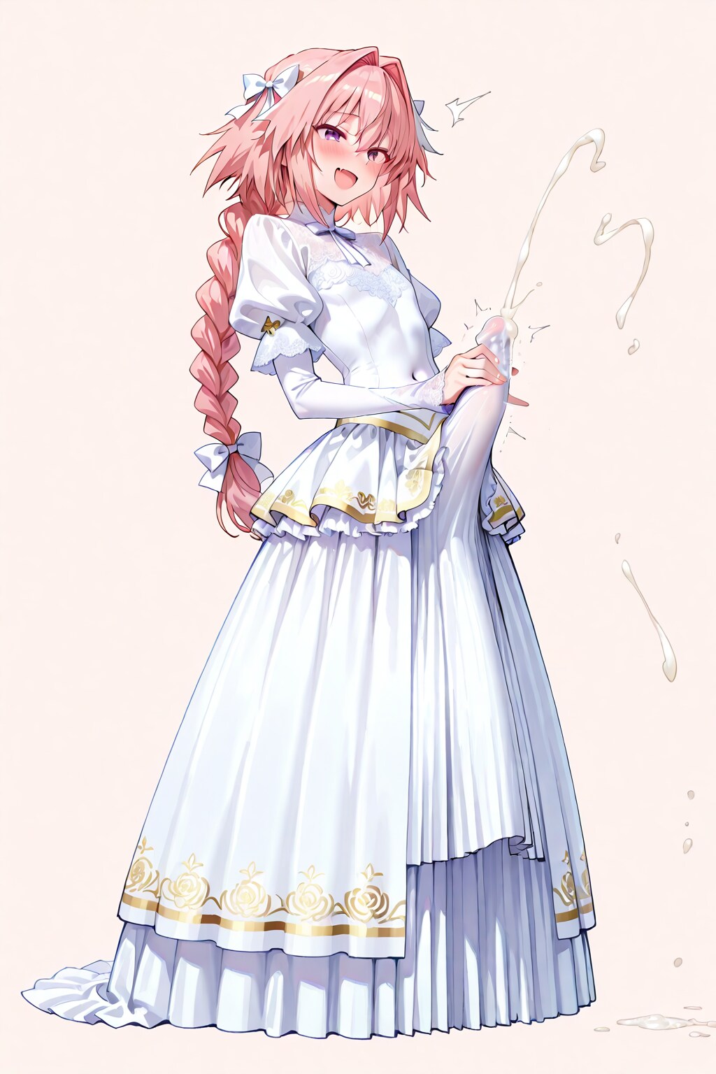 Astolfo masturbating in a wedding dress