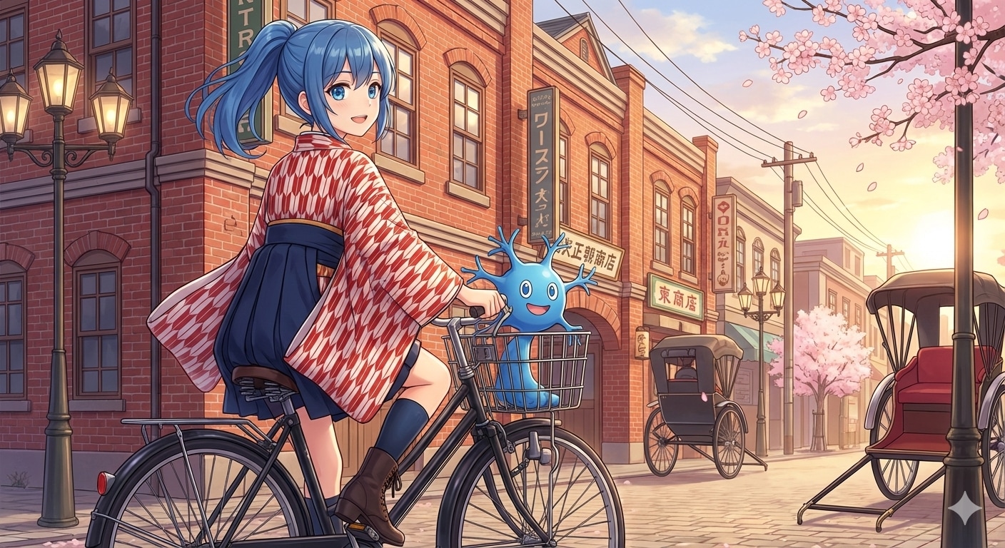 大正の街 サイクリング_Gemini | の人気AIイラスト・グラビア