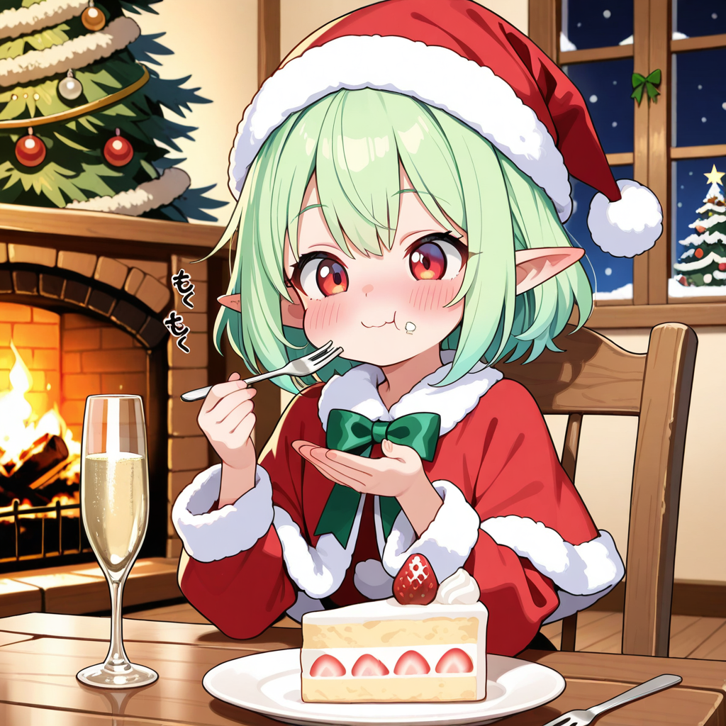 雪掻きを頑張ったエルフさんへのご褒美♡