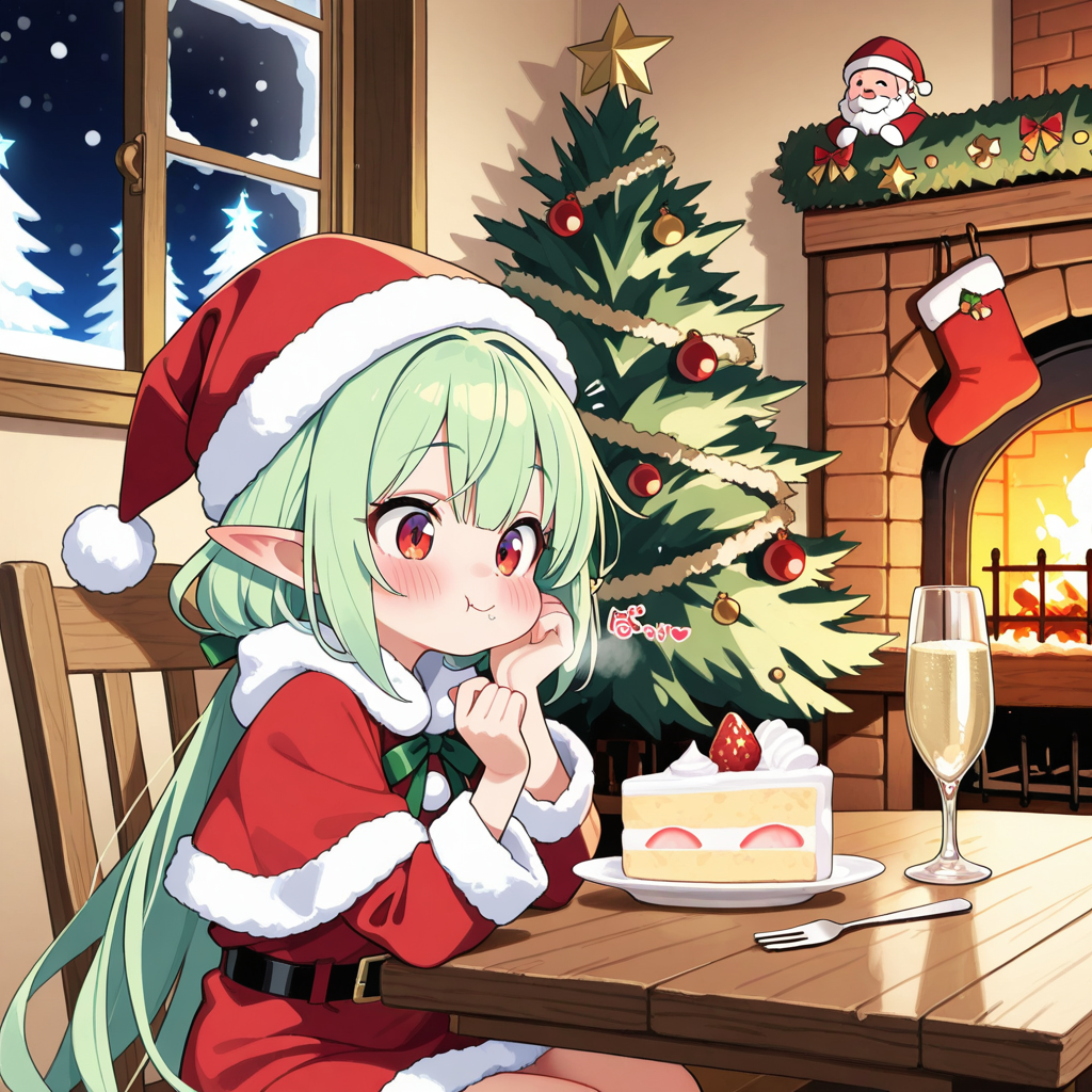 雪掻きを頑張ったエルフさんへのご褒美♡