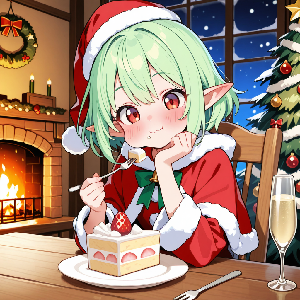 雪掻きを頑張ったエルフさんへのご褒美♡