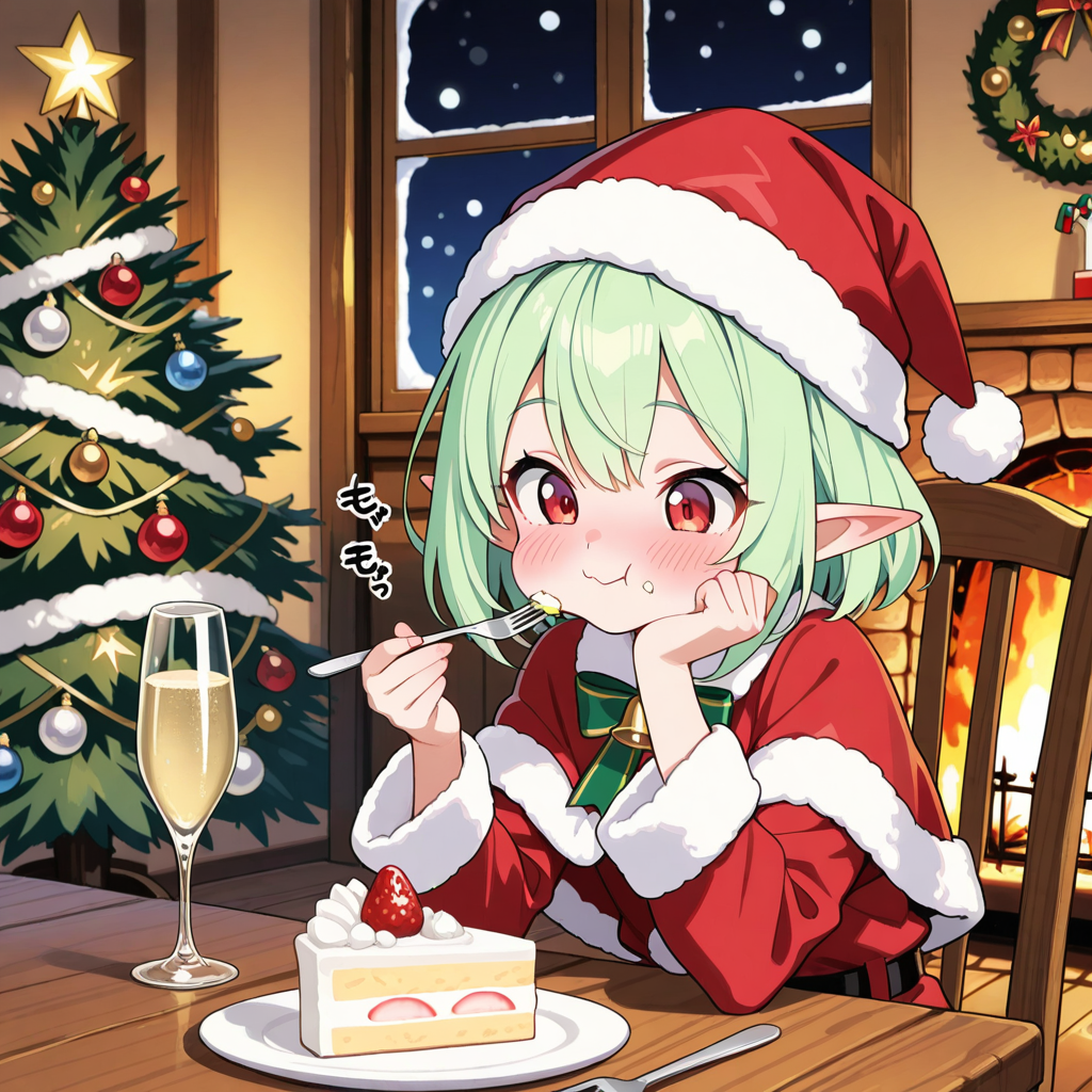 雪掻きを頑張ったエルフさんへのご褒美♡