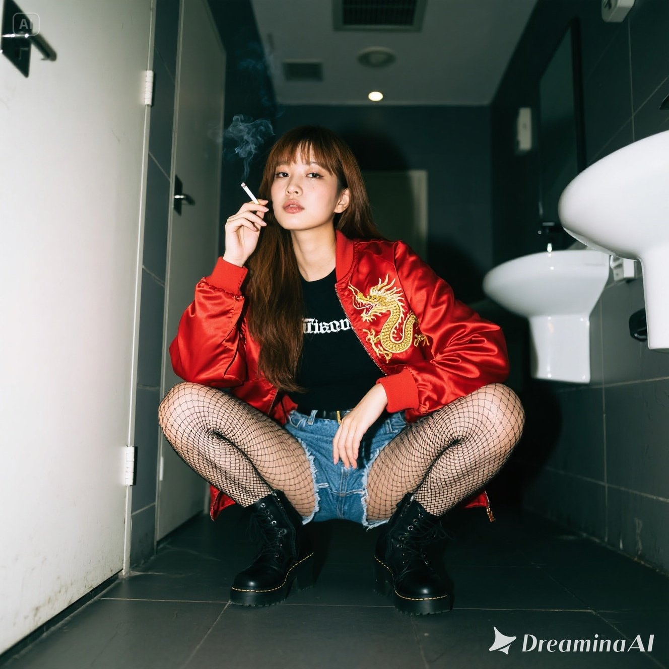 ヤンキー座り | の人気AIイラスト・グラビア