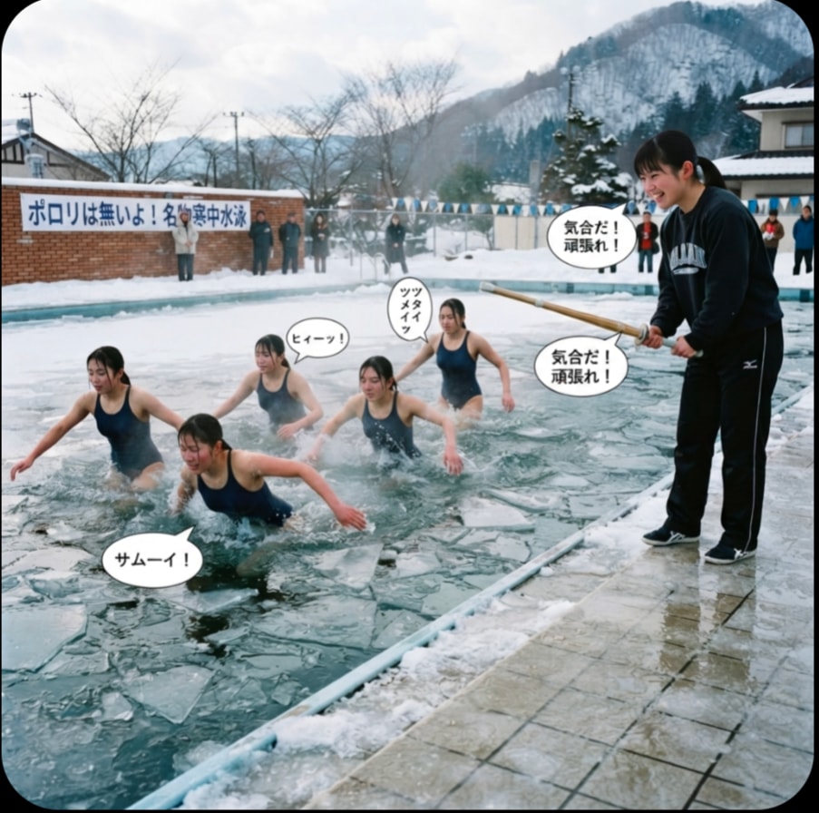 ポロリはあるかな？寒中水泳‼️