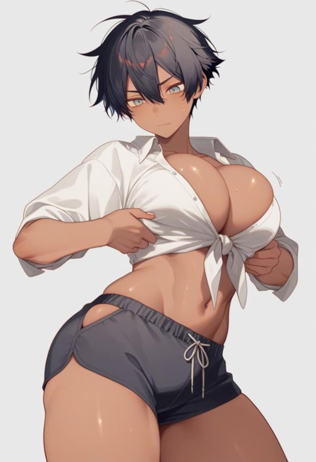 褐色ボーイッシュ