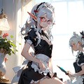紅い眼鏡のエルフメイドラゴン(?) 3枚目