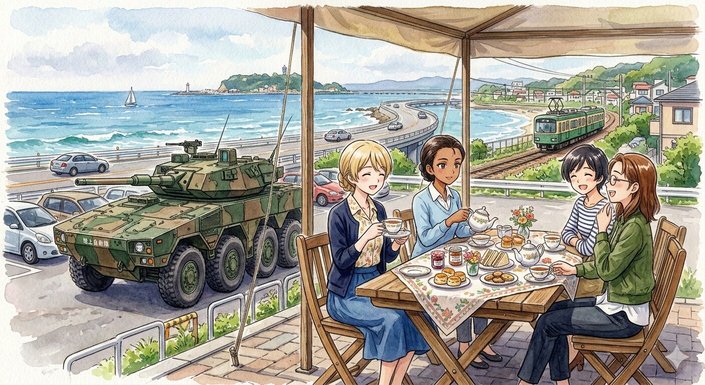 機動戦闘車がある風景（お茶会）