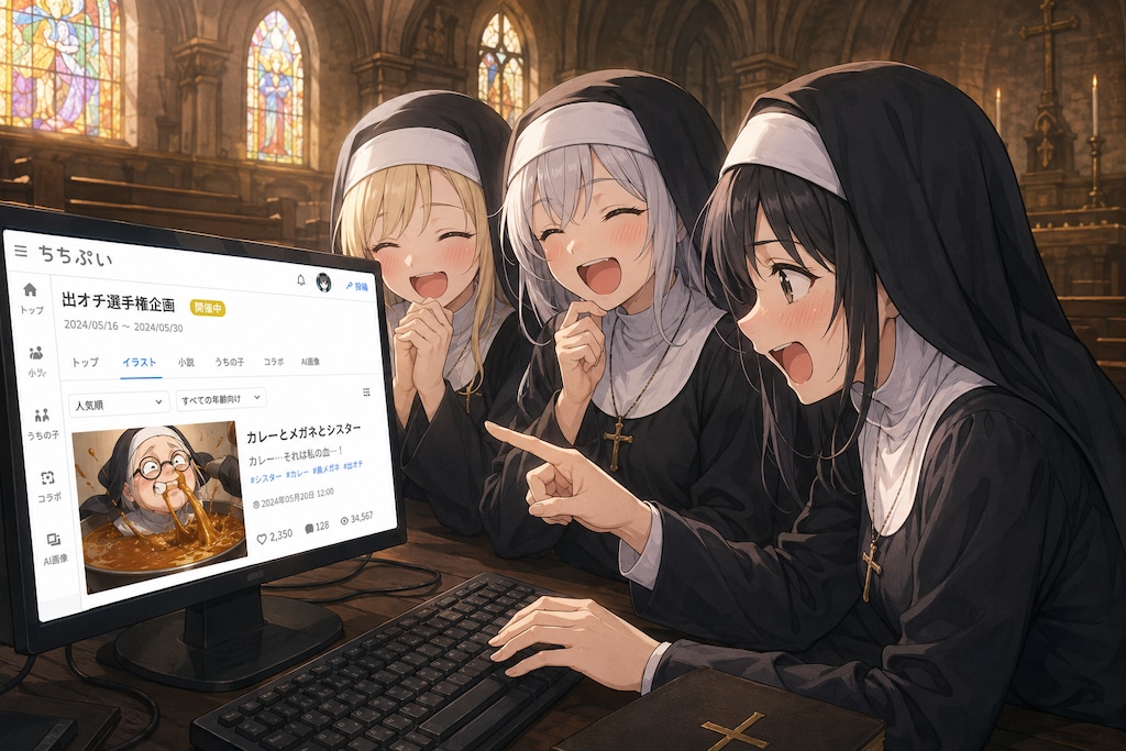 ちちぷい企画に参加するシスターさんたち