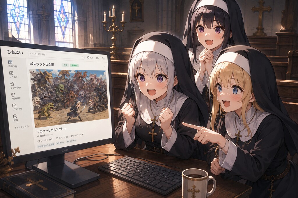 ちちぷい企画に参加するシスターさんたち