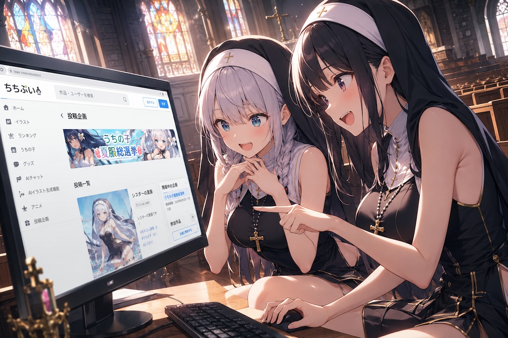 ちちぷい企画に参加するシスターさんたち