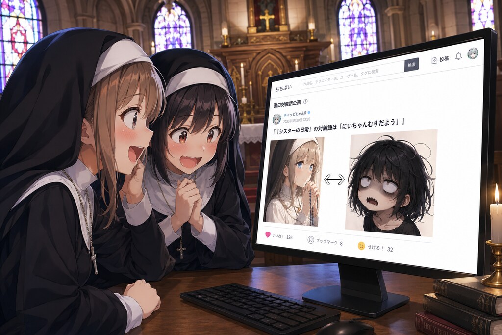 ちちぷい企画に参加するシスターさんたち
