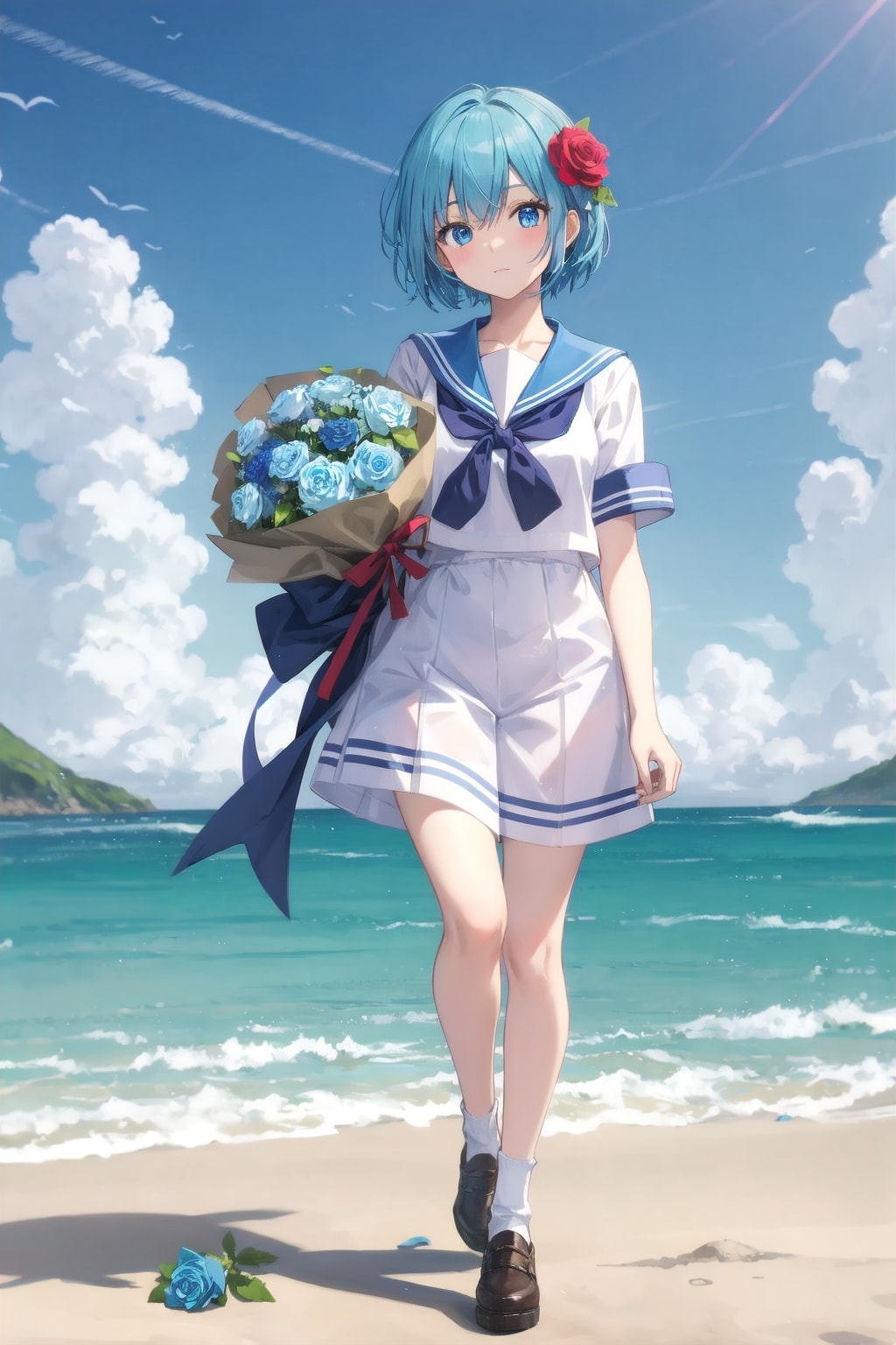 V4B MEIKO 青いセーラー服 | の人気AIイラスト・グラビア