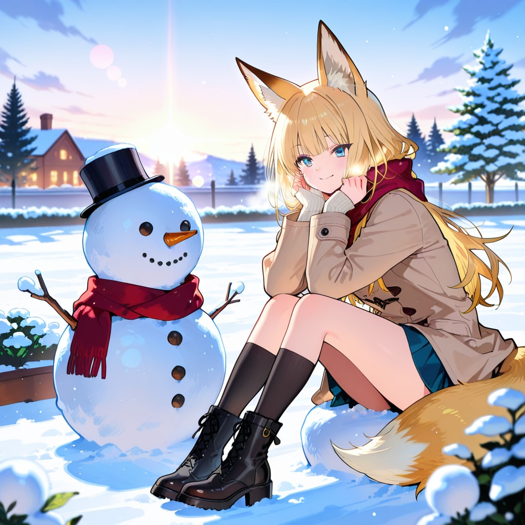 雪だるまと一緒 | の人気AIイラスト・グラビア