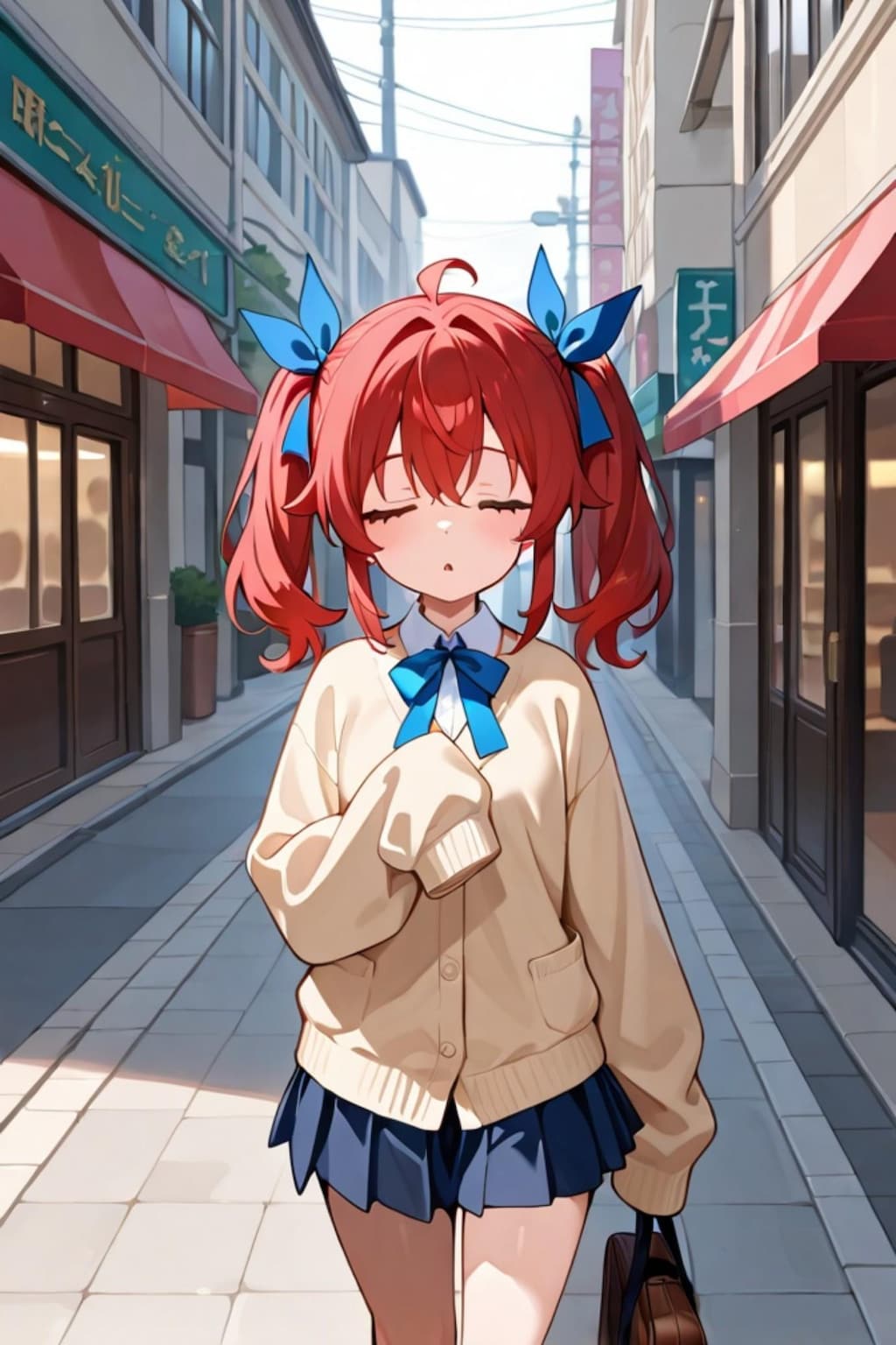 眠そうな赤髪ちゃん