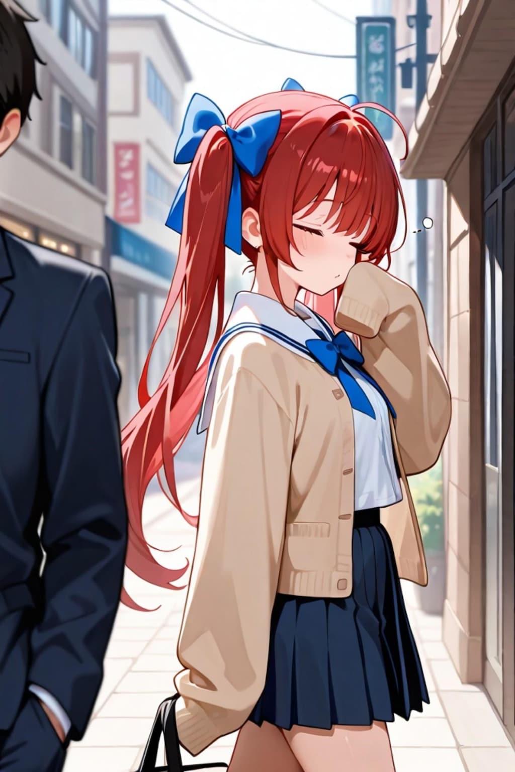 眠そうな赤髪ちゃん