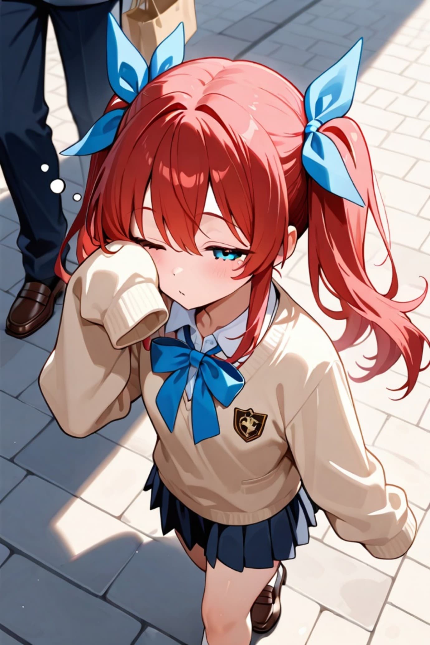 眠そうな赤髪ちゃん | の人気AIイラスト・グラビア