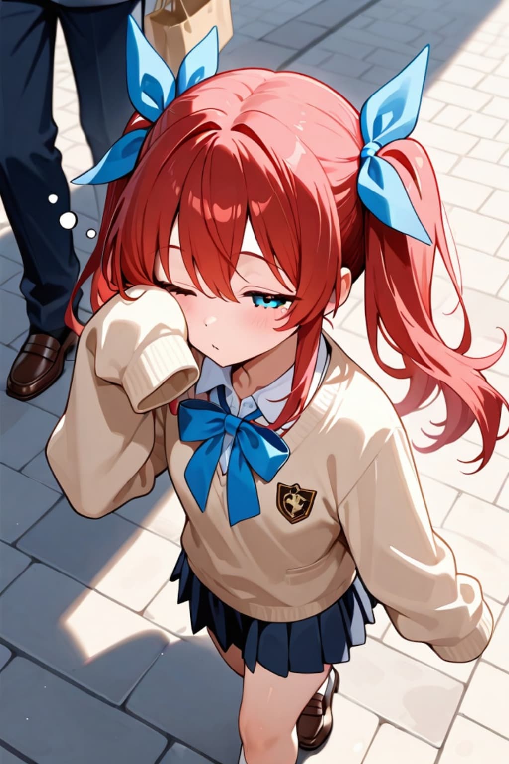 眠そうな赤髪ちゃん