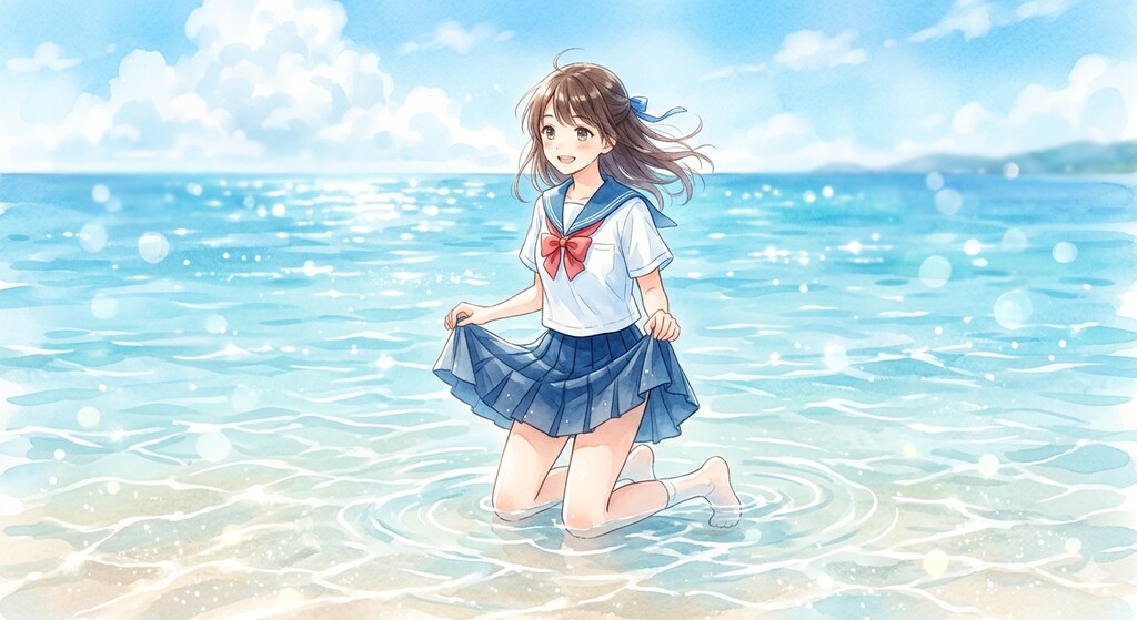 浜辺の少女