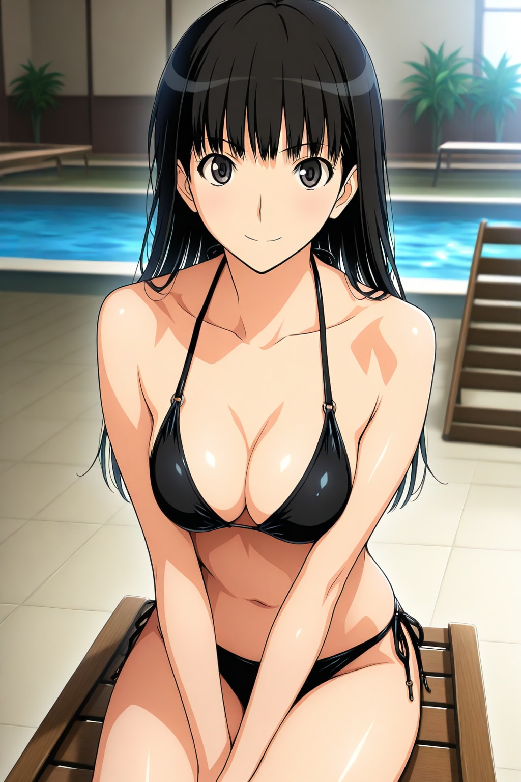 黒ビキニ姿の仮面優等生