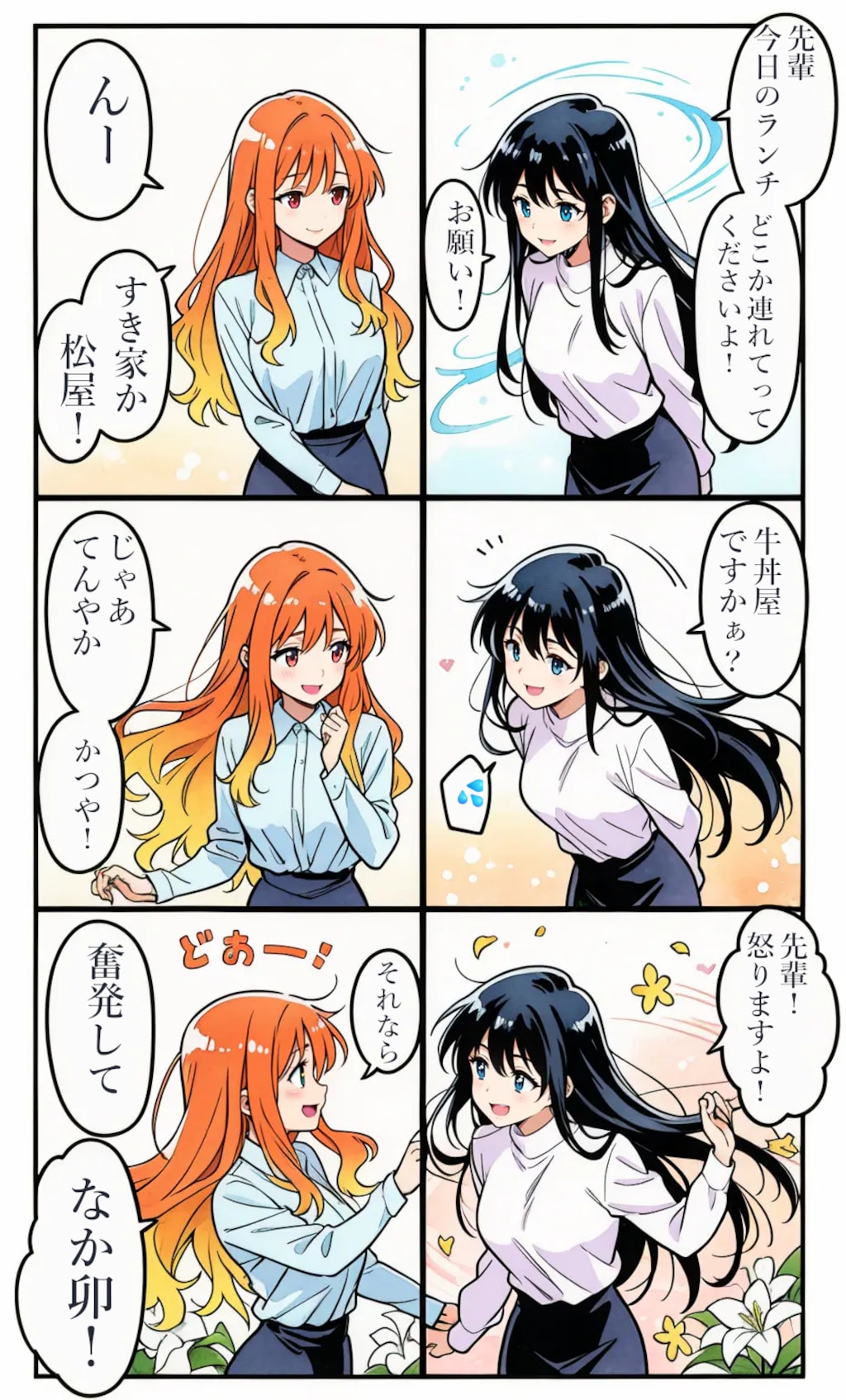 ランチの行き先決めでもみ合うOLたち