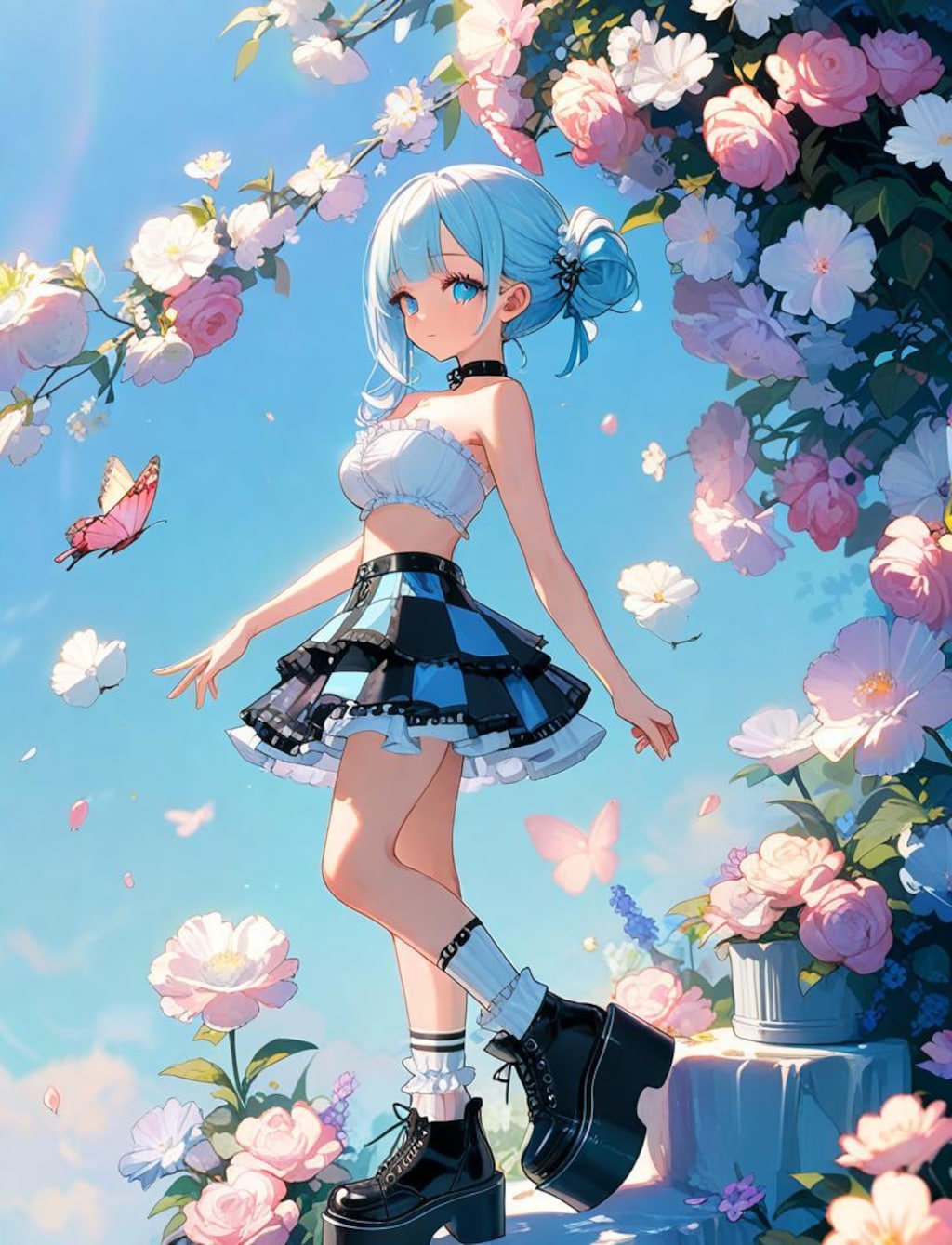 水色髪ロリータパンク娘③