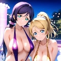 のぞえりセクシーナイトプール👙🌃❤️ 2枚目
