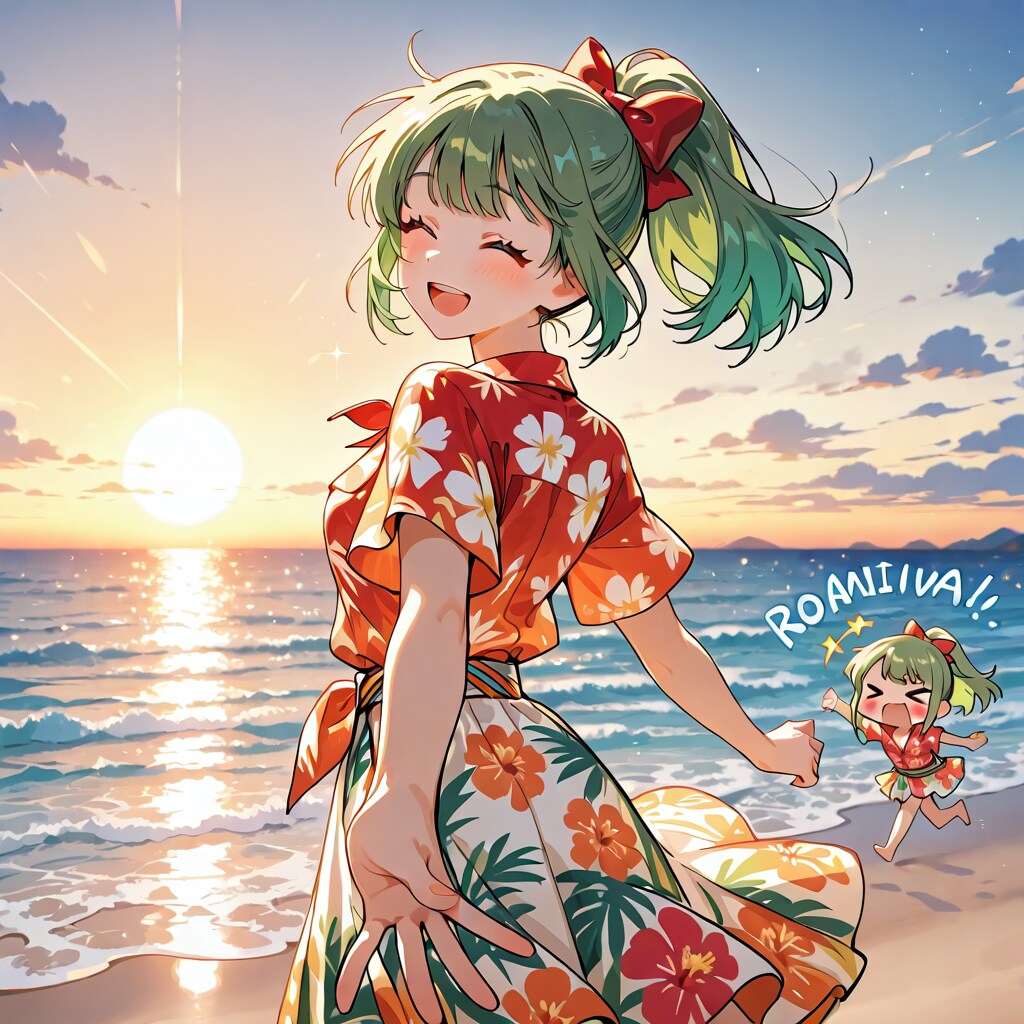 緑髪ちゃんの夏コーデ