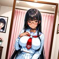 朝のメイク確認 2枚目