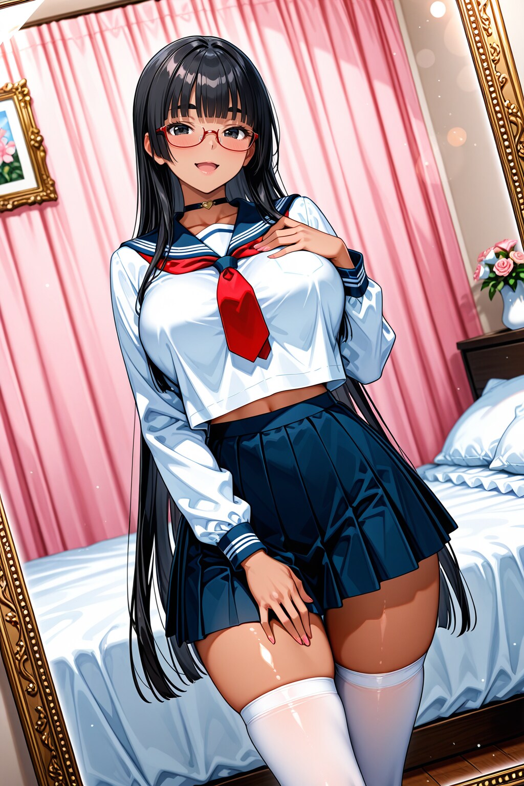 朝のメイク確認