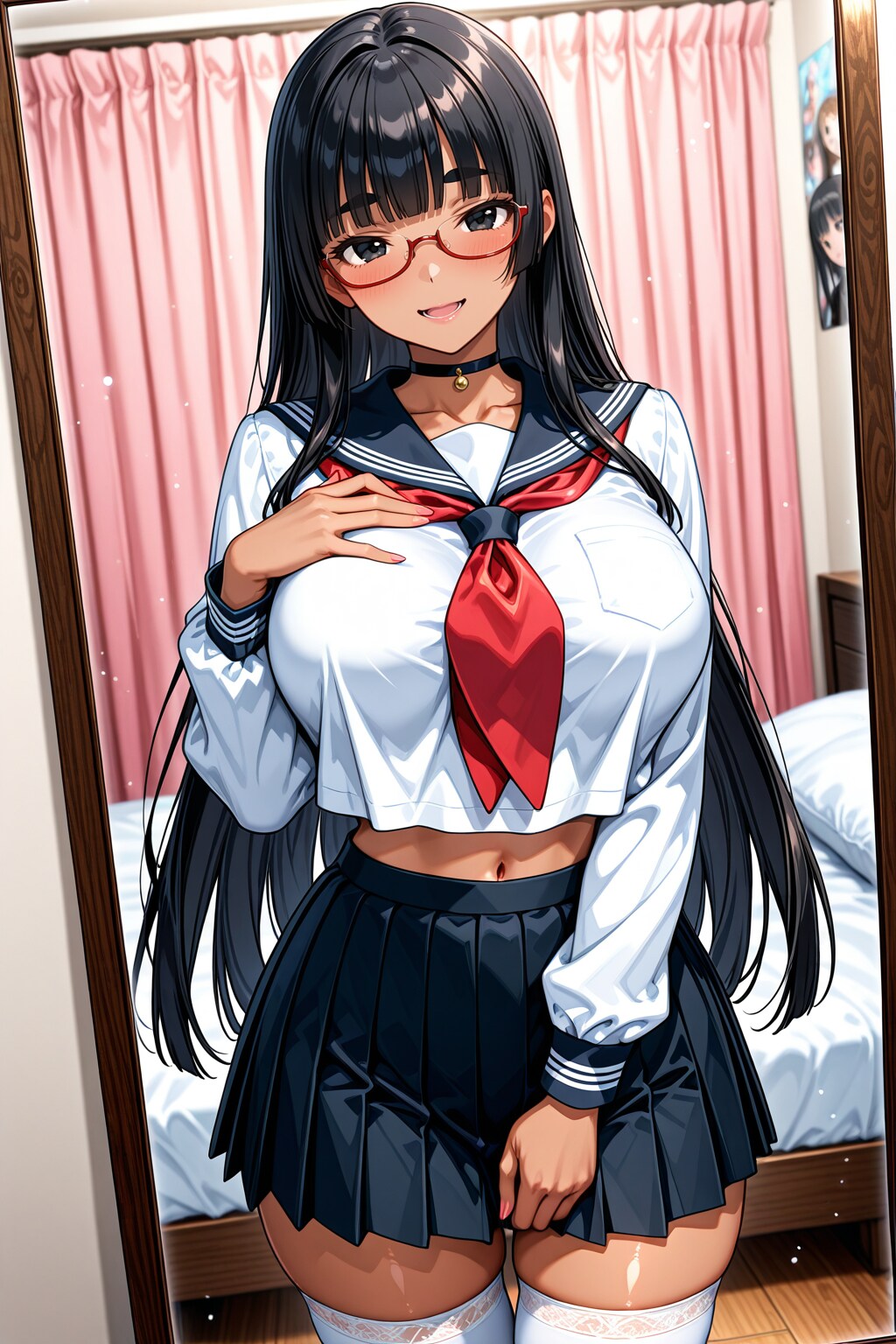 朝のメイク確認