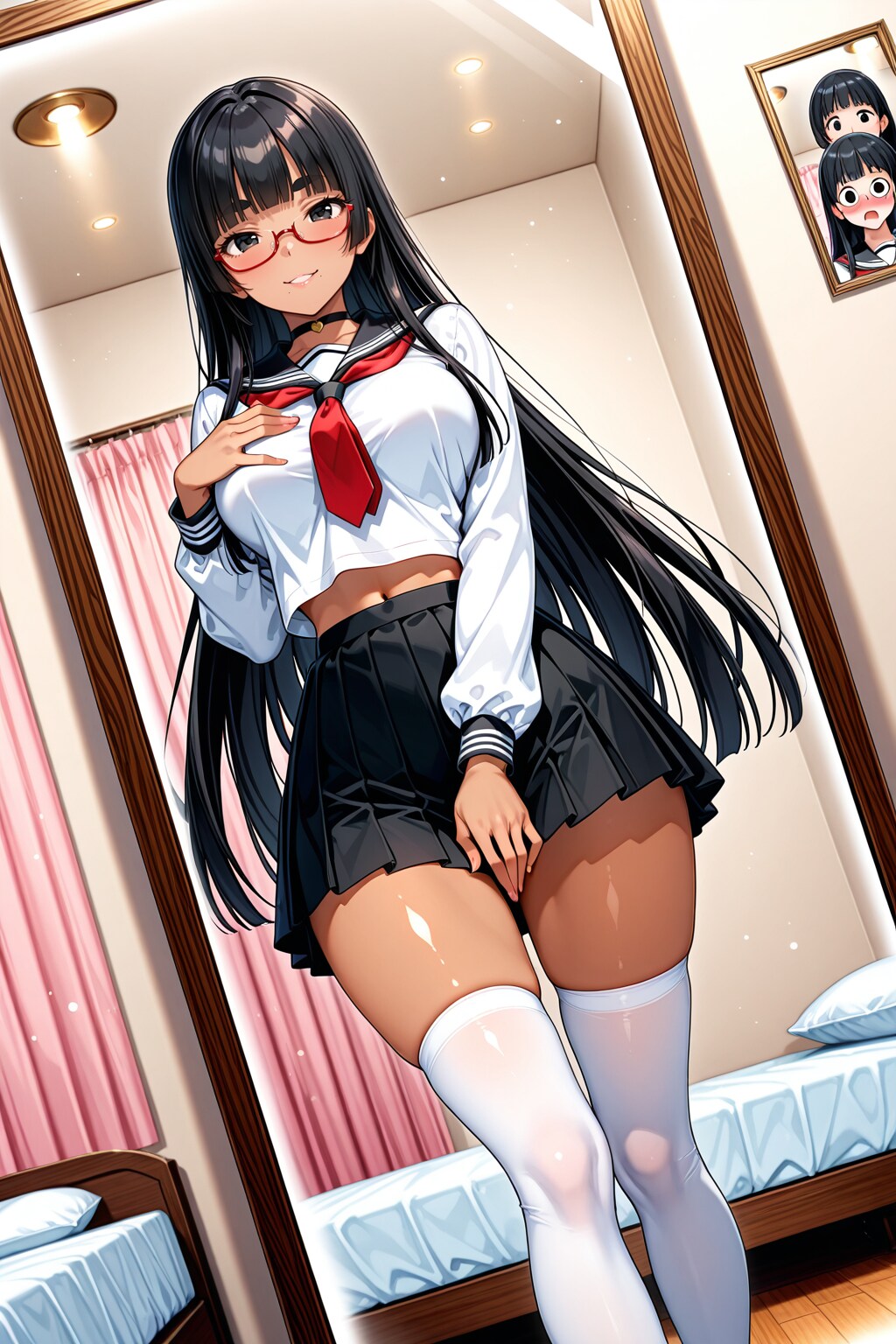 朝のメイク確認
