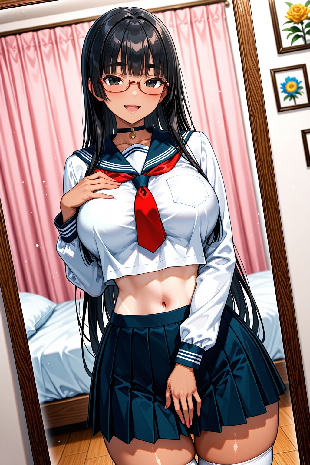 朝のメイク確認