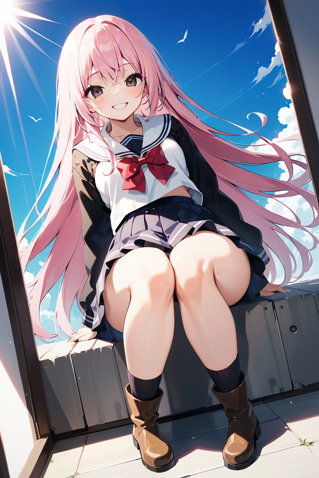 桃色のぽっちゃり女子高生