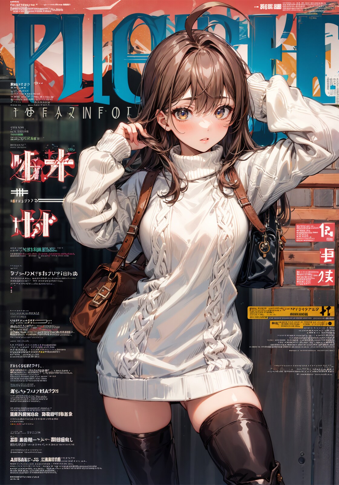 ニットワンピ雑誌風